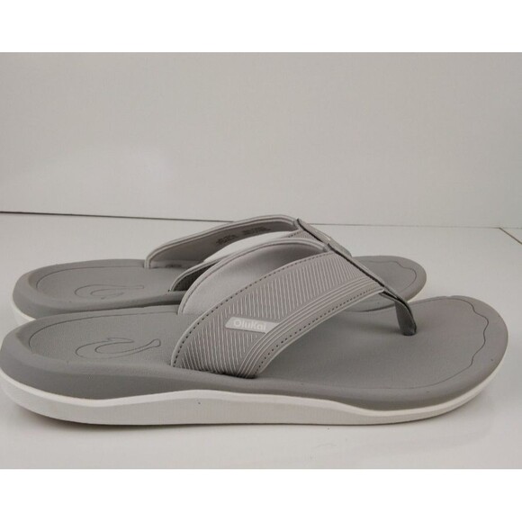 OluKai Ahi Kai Sandals Flip Flops Men\'s Size 9 Ash Grey main image 6